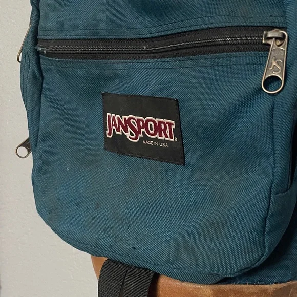Vintage JanSport Teal and Tan Men's Backpack - Picture 2 of 5